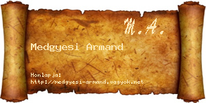 Medgyesi Armand névjegykártya